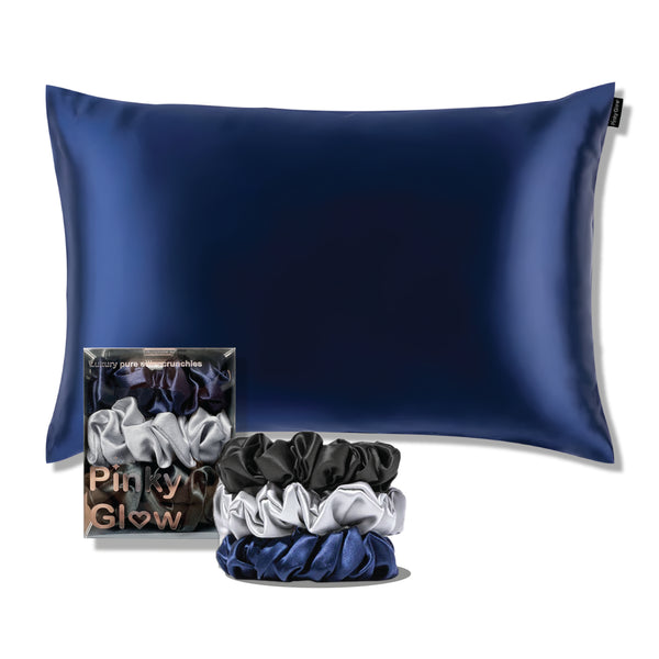 Royal Navy Silk Pillowcase + Midnight Tie Set