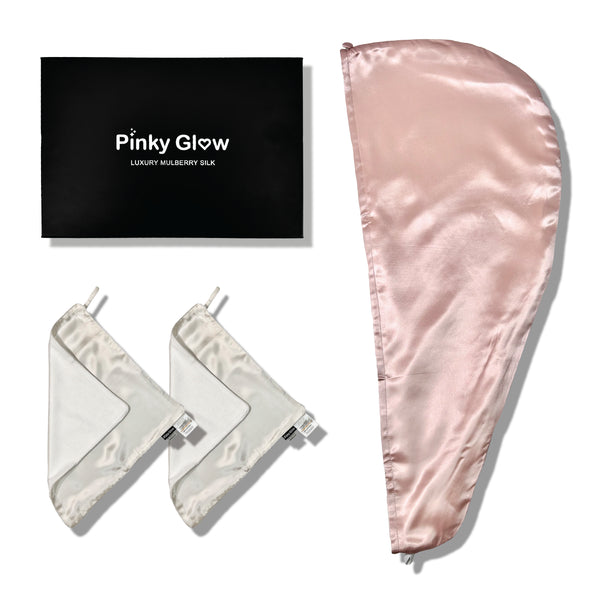 Luxury Silk Towels Set for Hair and Face - 22 Momme