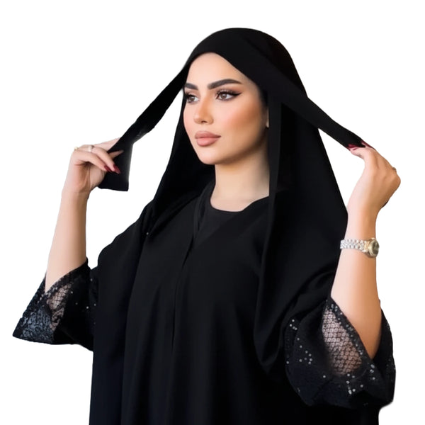 طرحة / شيلة بربطة تثبيت ( بدون حرير )